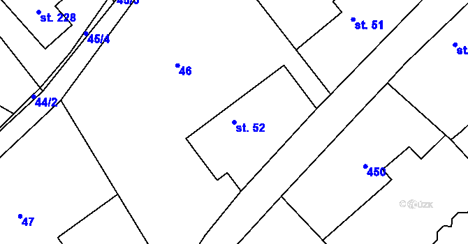 Parcela st. 52 v KÚ Stašov u Zdic, Katastrální mapa