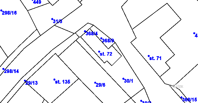 Parcela st. 72 v KÚ Stašov u Zdic, Katastrální mapa