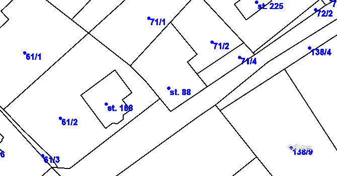 Parcela st. 88 v KÚ Stašov u Zdic, Katastrální mapa