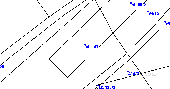 Parcela st. 147 v KÚ Stašov u Zdic, Katastrální mapa
