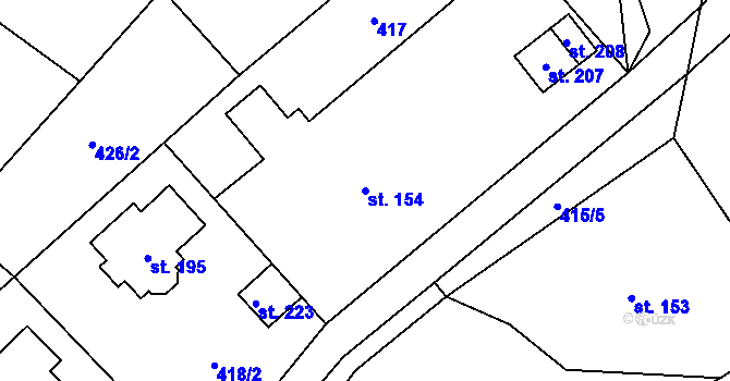 Parcela st. 154 v KÚ Stašov u Zdic, Katastrální mapa