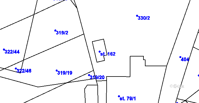 Parcela st. 162 v KÚ Stašov u Zdic, Katastrální mapa