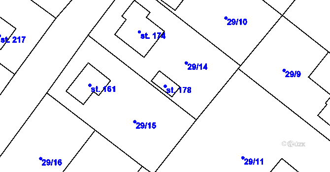 Parcela st. 178 v KÚ Stašov u Zdic, Katastrální mapa