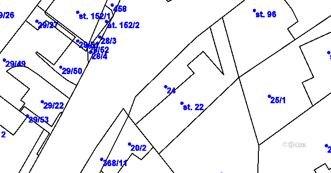 Parcela st. 24 v KÚ Stašov u Zdic, Katastrální mapa