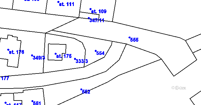 Parcela st. 390/2 v KÚ Stašov u Zdic, Katastrální mapa