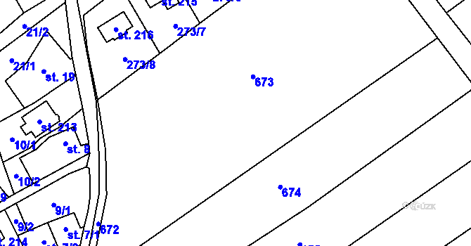 Parcela st. 273/9 v KÚ Stašov u Zdic, Katastrální mapa