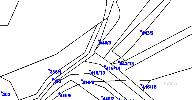 Parcela st. 445/4 v KÚ Stašov u Zdic, Katastrální mapa