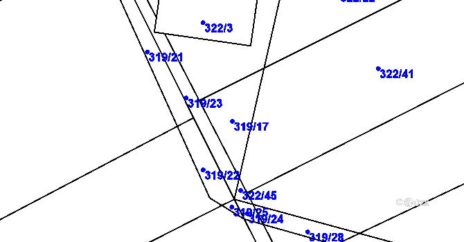Parcela st. 319/17 v KÚ Stašov u Zdic, Katastrální mapa