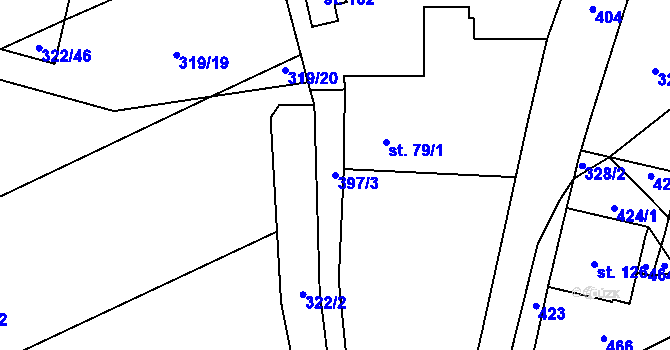 Parcela st. 397/3 v KÚ Stašov u Zdic, Katastrální mapa