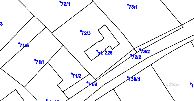 Parcela st. 225 v KÚ Stašov u Zdic, Katastrální mapa