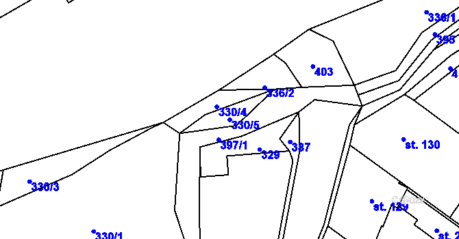 Parcela st. 330/5 v KÚ Stašov u Zdic, Katastrální mapa