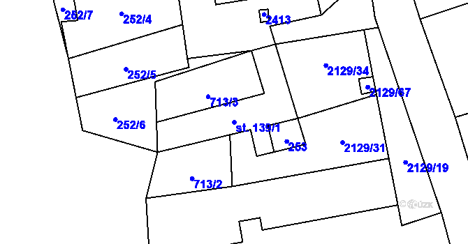 Parcela st. 139/1 v KÚ Stašov, Katastrální mapa