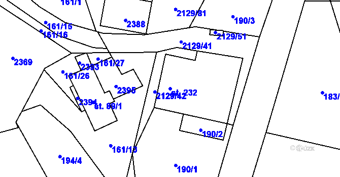 Parcela st. 232 v KÚ Stašov, Katastrální mapa