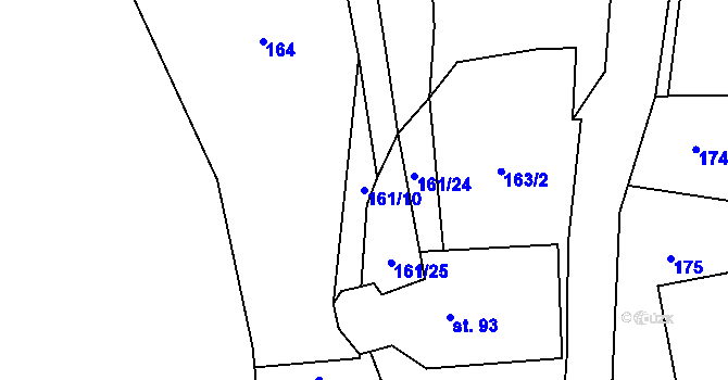 Parcela st. 161/10 v KÚ Stašov, Katastrální mapa