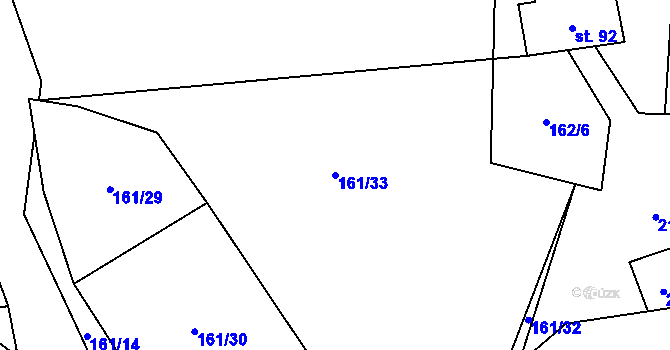 Parcela st. 161/33 v KÚ Stašov, Katastrální mapa