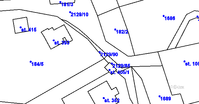Parcela st. 2129/90 v KÚ Stašov, Katastrální mapa