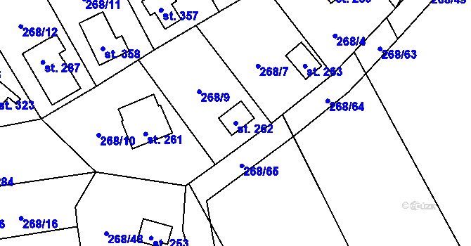 Parcela st. 262 v KÚ Statenice, Katastrální mapa