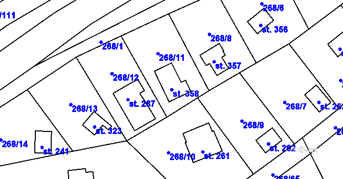 Parcela st. 358 v KÚ Statenice, Katastrální mapa