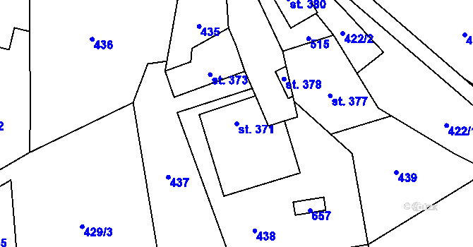 Parcela st. 371 v KÚ Statenice, Katastrální mapa