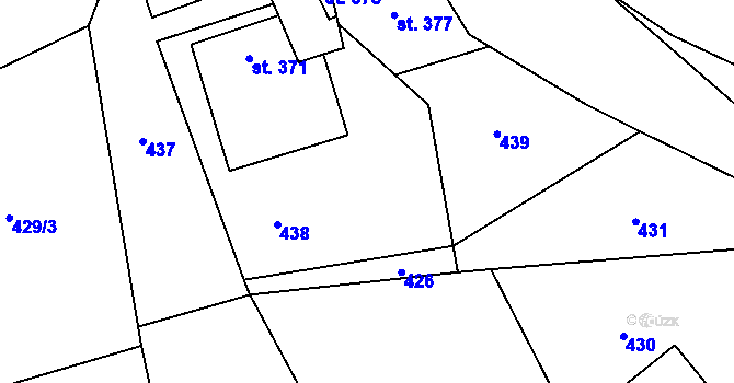 Parcela st. 372 v KÚ Statenice, Katastrální mapa