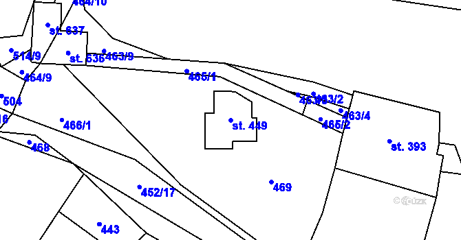 Parcela st. 449 v KÚ Statenice, Katastrální mapa