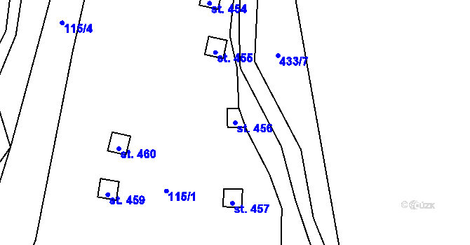 Parcela st. 456 v KÚ Statenice, Katastrální mapa