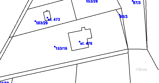 Parcela st. 476 v KÚ Statenice, Katastrální mapa