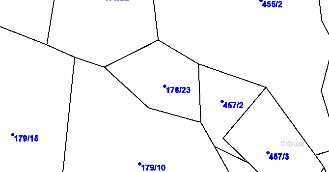 Parcela st. 178/23 v KÚ Statenice, Katastrální mapa
