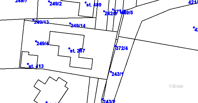 Parcela st. 242/4 v KÚ Statenice, Katastrální mapa