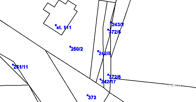Parcela st. 242/5 v KÚ Statenice, Katastrální mapa