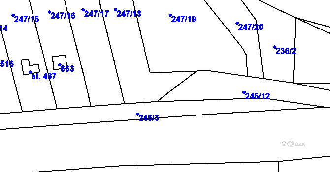 Parcela st. 245/11 v KÚ Statenice, Katastrální mapa
