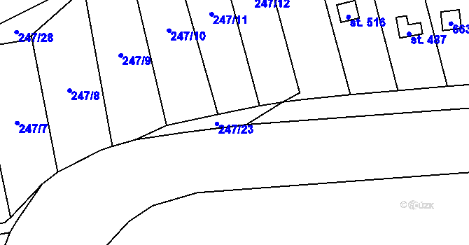 Parcela st. 245/13 v KÚ Statenice, Katastrální mapa