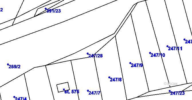 Parcela st. 247/22 v KÚ Statenice, Katastrální mapa