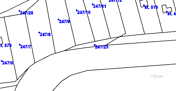 Parcela st. 247/23 v KÚ Statenice, Katastrální mapa