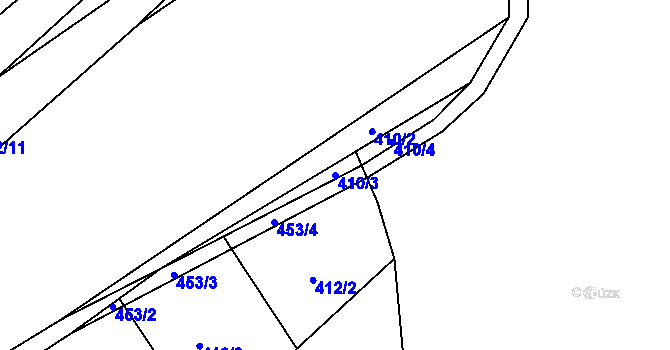 Parcela st. 410/3 v KÚ Statenice, Katastrální mapa