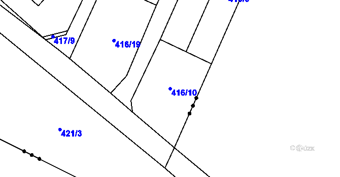 Parcela st. 416/10 v KÚ Statenice, Katastrální mapa