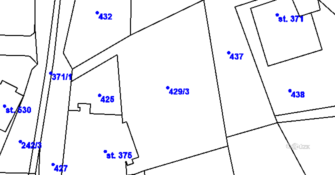 Parcela st. 429/3 v KÚ Statenice, Katastrální mapa