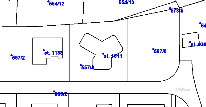 Parcela st. 1011 v KÚ Statenice, Katastrální mapa