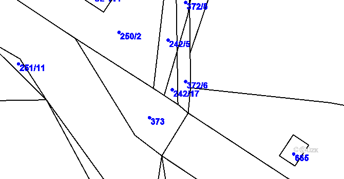 Parcela st. 242/17 v KÚ Statenice, Katastrální mapa