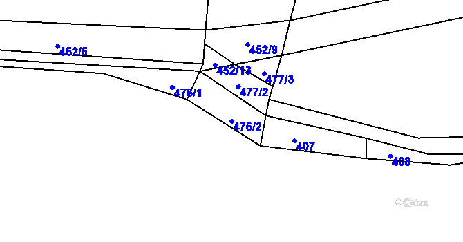 Parcela st. 476/2 v KÚ Statenice, Katastrální mapa