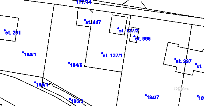 Parcela st. 137/1 v KÚ Statenice, Katastrální mapa