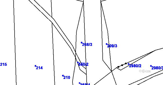 Parcela st. 268/3 v KÚ Stavenice, Katastrální mapa