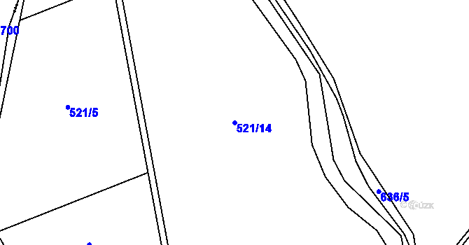 Parcela st. 521/14 v KÚ Stavenice, Katastrální mapa