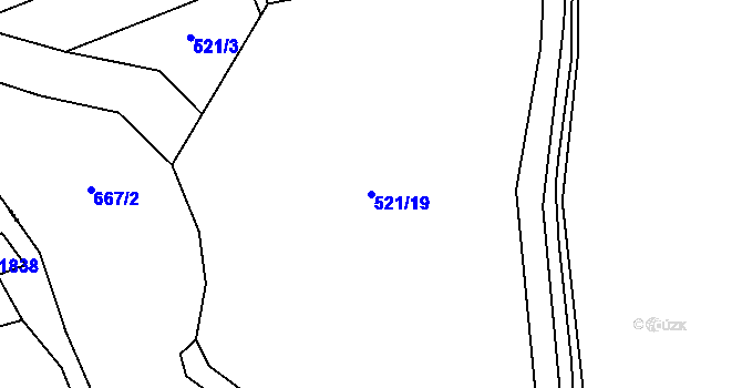 Parcela st. 521/19 v KÚ Stavenice, Katastrální mapa