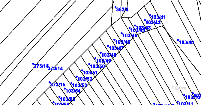 Parcela st. 103/48 v KÚ Stavěšice, Katastrální mapa