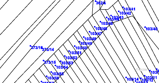 Parcela st. 103/49 v KÚ Stavěšice, Katastrální mapa