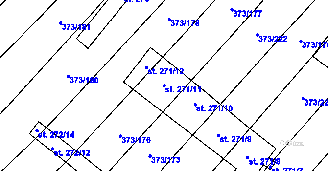 Parcela st. 271/11 v KÚ Stavěšice, Katastrální mapa
