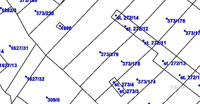 Parcela st. 373/179 v KÚ Stavěšice, Katastrální mapa