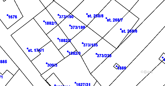 Parcela st. 373/185 v KÚ Stavěšice, Katastrální mapa