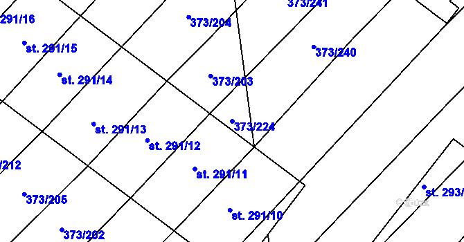 Parcela st. 373/224 v KÚ Stavěšice, Katastrální mapa